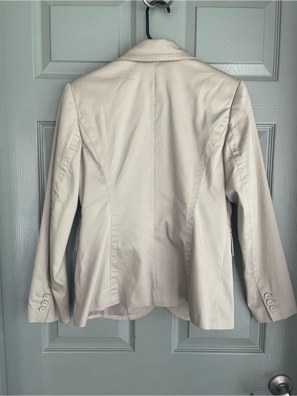 CAbi Women's Cream Beige Khaki Tailored Button Blazer Jacket - Picture 3 of 13